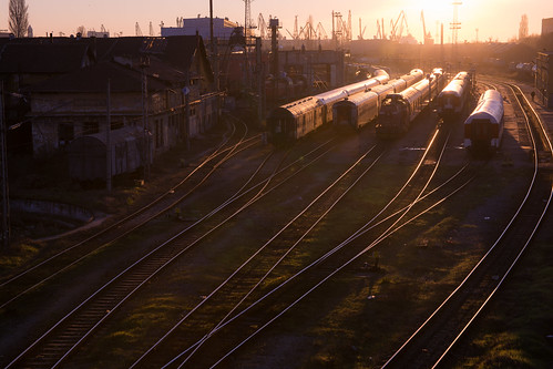 railroad morning sunrise industrial railway trains varna oldrailway
