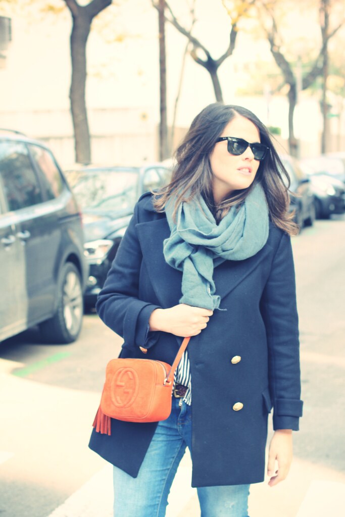 Blue outfit + Gucci Soho Bag - Street Style