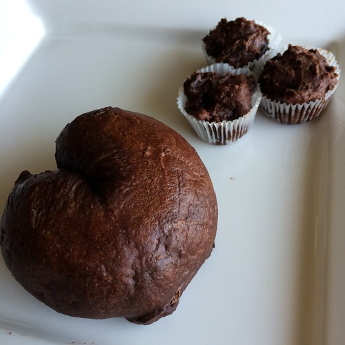 Chocolate bagel and chocolate muffins