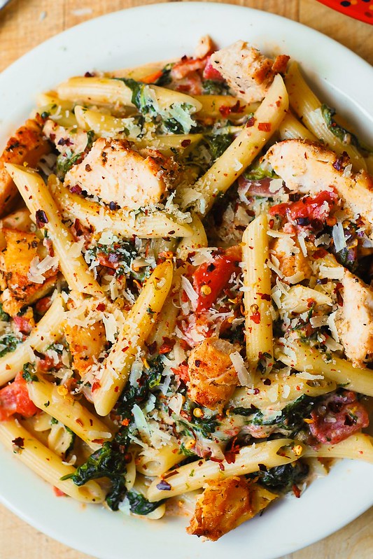 chicken penne pasta, bacon penne pasta, penne with vegetables, gluten free penne recipe
