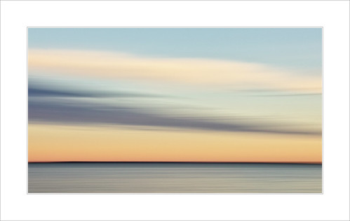 morning sea abstract motion clouds sunrise lights horizon smooth hues impression