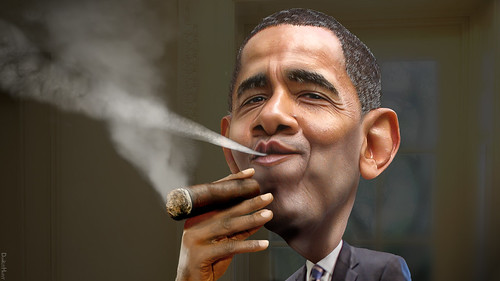 Barack Obama - Enjoying a Cuban