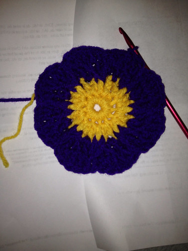 Progress photo for February block of 2015 Block a Month Crochet-along.