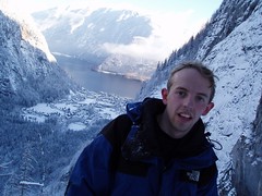Ian at the Hirlatz Entrance with Hallstatt in the background Image