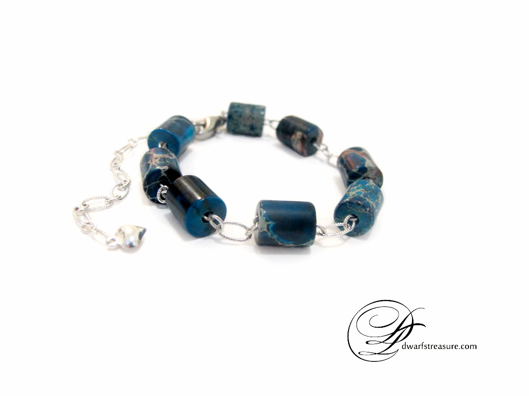 blue boho chain adjustable bracelet