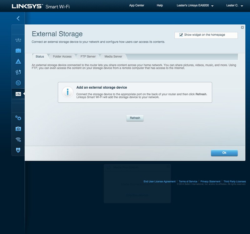 Links EA9200 - Admin UI - External Storage