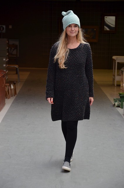 black knitted sweater dress 
