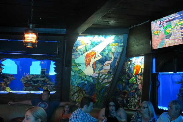 Stained glass mermaid at The Wreck Bar