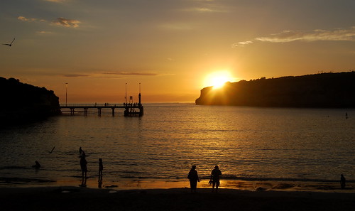 ocean sunset people sun beach clouds golden south australia goodbye greatoceanroad 2014