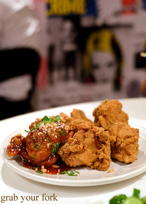 Ginger ninja fried chicken and chilli nuts fried chicken at Work in Progress by Patrick Friesen for March into Merivale 2015