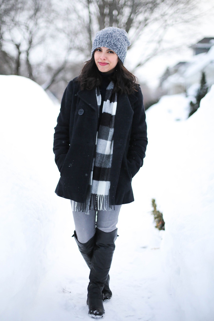 austin style blogger, casual winter look ideas, forever 21 beanie, plaid scarf, H&M grey denim jeans, austin texas style blogger, austin fashion blogger, austin texas fashion blog