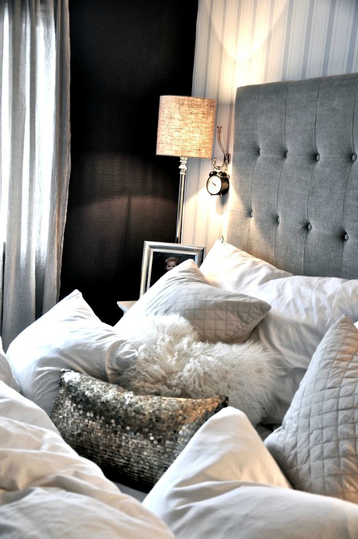 Grey Bedroom, Pillows, decor