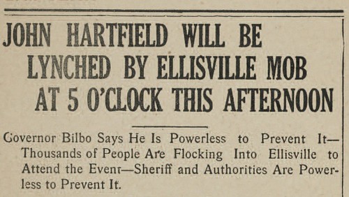 1919 lynching announcement