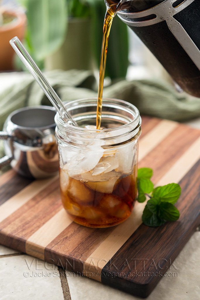 A simple recipe with all natural ingredients for Mint Mocha Cold Brew, plus how to turn it into a body scrub! Vegan, Cruelty-free