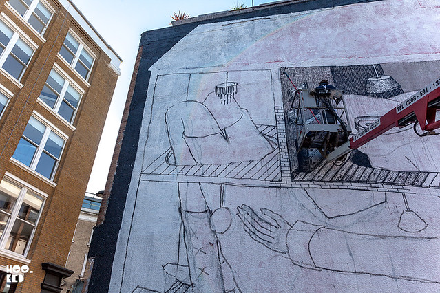 Street Art Mural by London Street Artist Phlegm
