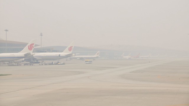 Atmospheric perspective at Beijing airport