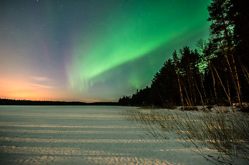 winter light sky moon night finland landscape aurora moonlight february borealis lakescape