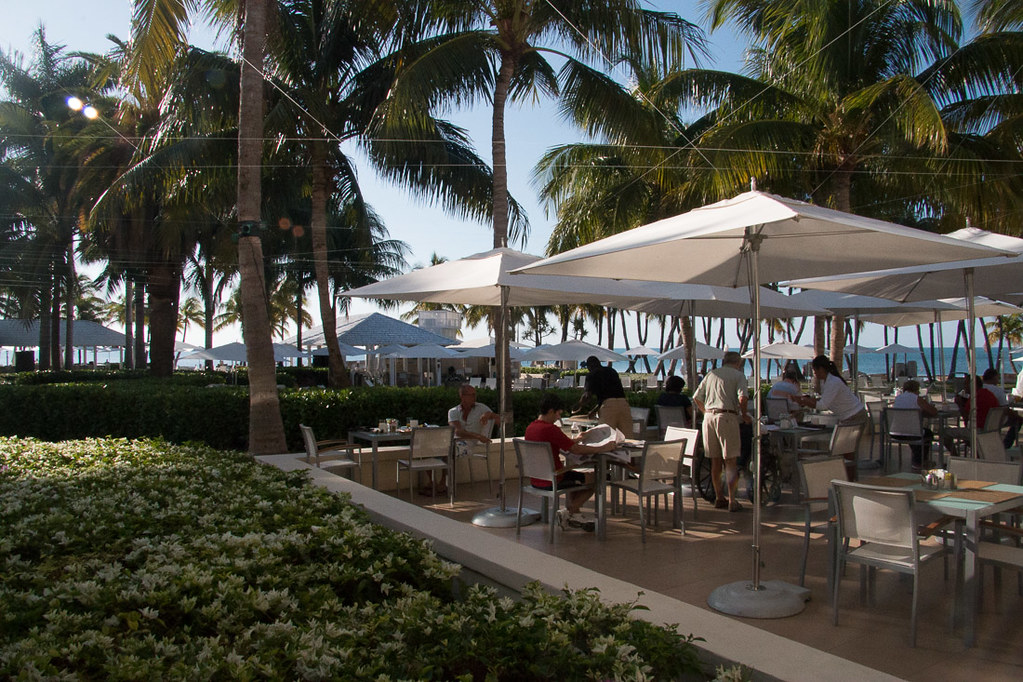 Outdoor dining area at Casa Marina