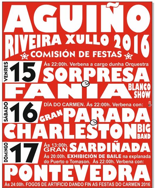 Ribeira 2016 - Festas do Carme en Aguiño - cartel