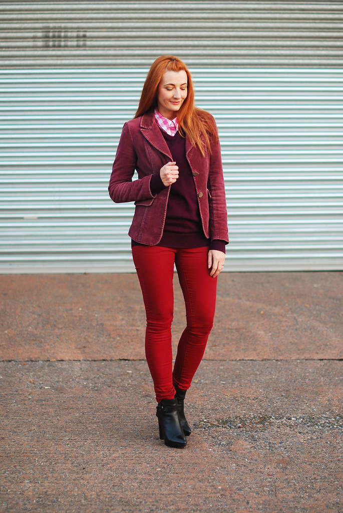 Autumn style: Head to toe red, burgundy and pink
