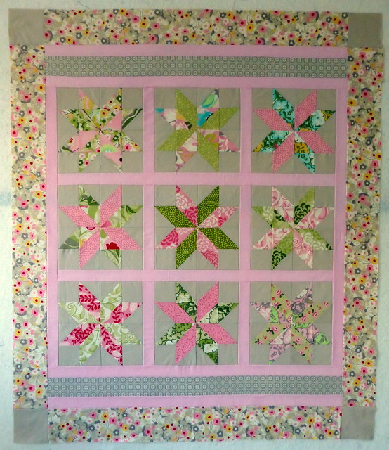 Star baby quilt top