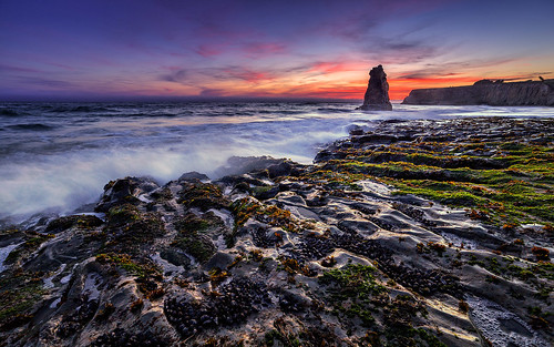 ocean california ca sunset rocks surf tide davenport
