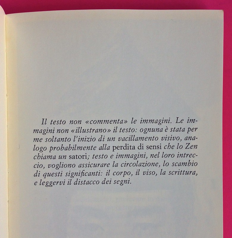 Roland Barthes, L'impero dei segni. Einaudi 1984. Premessa al testo, a pag. 3 (part.), 1