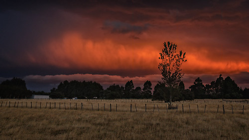 sunset red newzealand storm weather clouds rural landscape wellington carterton on1pics