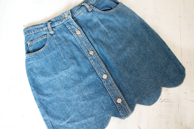 Before & After: one Denim Skirt Becomes two (the Scalloped and the ...
