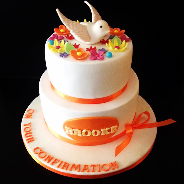 Orange Dove- Confirmation Cake by Domi Werecka from Cake Pops by Domi