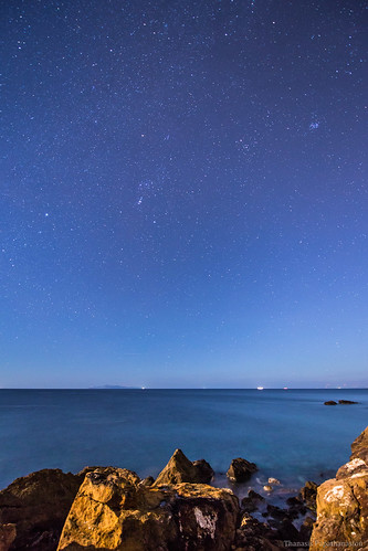 sea sky seascape night canon stars nightscape greece astrophotography orion moonlight sounio starscape