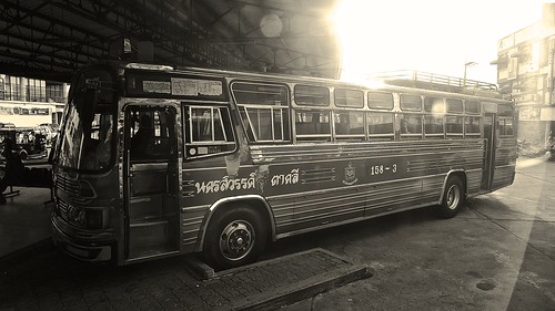 voyage road travel bus monochrome station thailand voiture thailande véhicule takhli