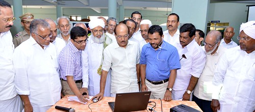 Minister P K Kunhalikkutty inaugurating the draw of lot for selecting the Haj pilgrims of this year at Karippur Haj House