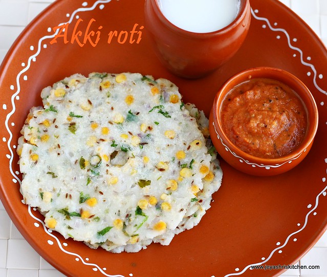 Akki roti recipe | rice roti recipe - Jeyashri's Kitchen