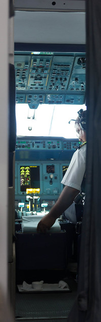 Antonov cockpit during flight