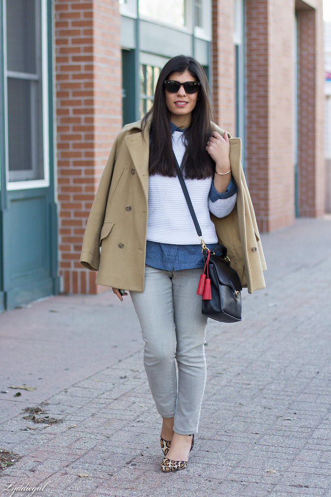 white sweater, polka dot chambray, camel coat-1.jpg