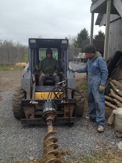 Rented Skid Steer and auger