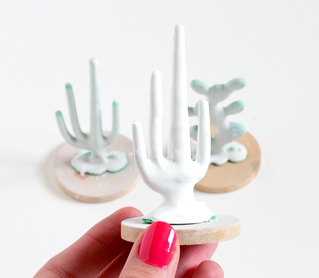 DIY Faux Porcelain Cactus Ring Holder