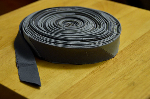 One large roll of continuous bias cut binding