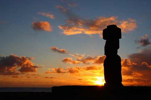 chile sunset easter island moai nui rapa ahutahai ahukoteriku