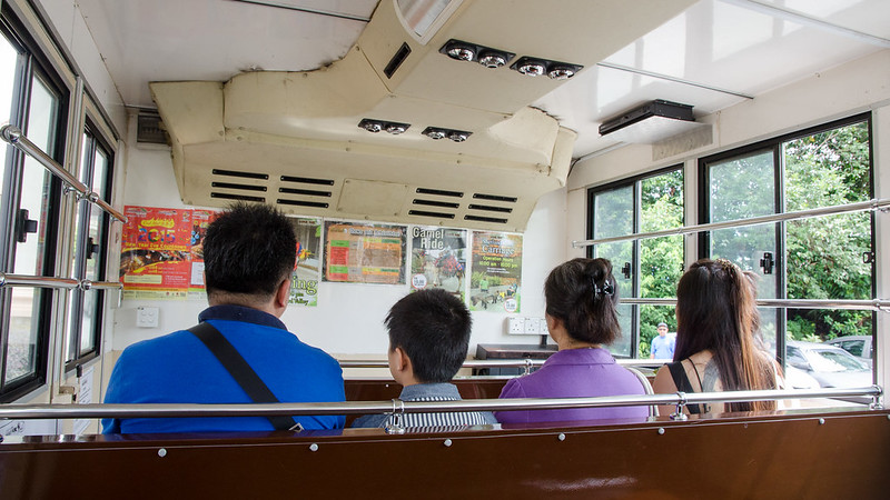 Inside the tram, on the way to Bukit Gambang Safari Park