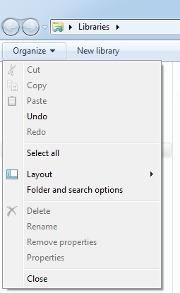 windows explorer option