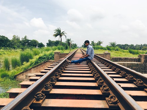 alone sitting railway railbridge shotoniphone