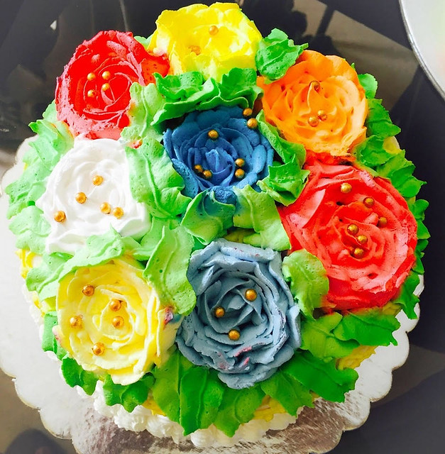 Colorful Flower Cake by Payel Sil