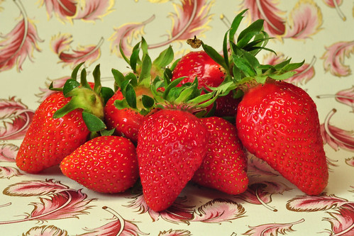 frische Erdbeere Erdbeeren mit Sahne Erdbeerzeit altes Rezept Erdbeerrezept Erdbeeren Erdbeermark eingeweckt Sütterlin Kurrentschrift Foto Brigitte Stolle 