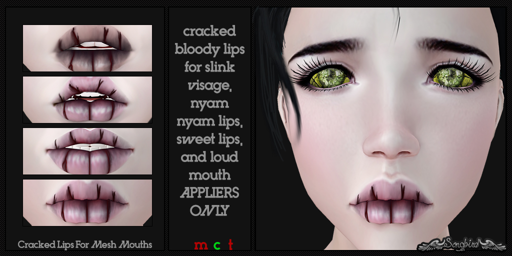 ~SongBird~ Cracked Lips For Mesh Mouths