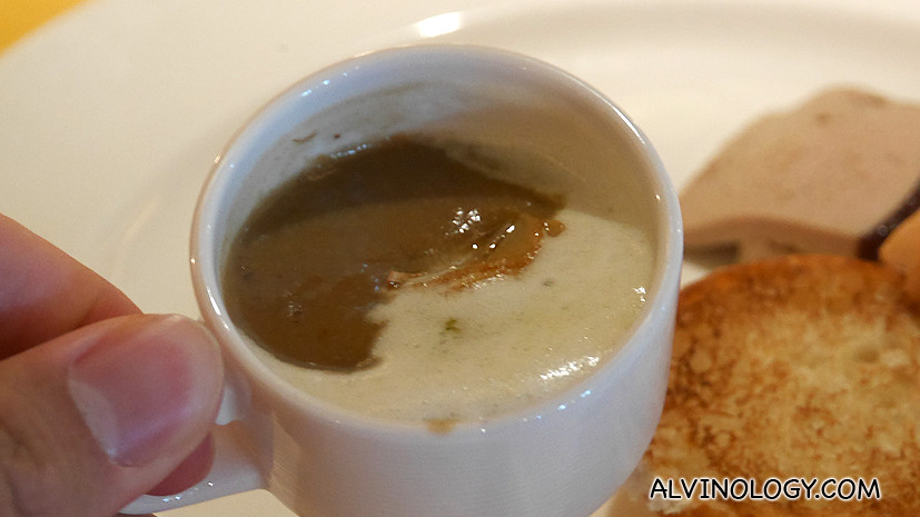 Porcini mushroom cappuccino soup 