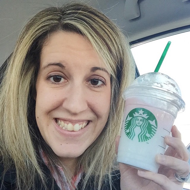 The birthday cake frap is delish!! 👍 I can't believe they'll only be around until Monday! Not sure if you can tell, because I started drinking it, but the pink icing on top was too cute. 💗💗💗 gotta love Starbucks!