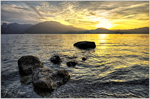 sunset lake landscape austria see evening abend österreich sonnenuntergang landschaft oberösterreich salzkammergut upperaustria traunsee