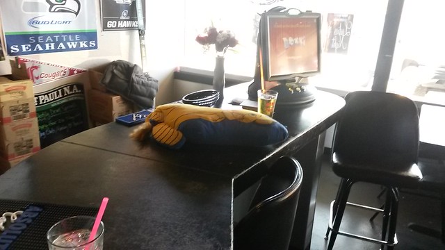 Someone brought a Simba pillow to the bar